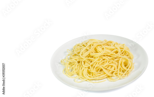 Spaghetti noodles isolated background