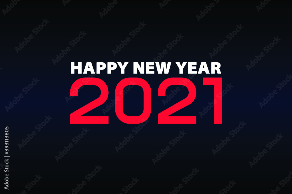 2021 happy new year modern text vector desig