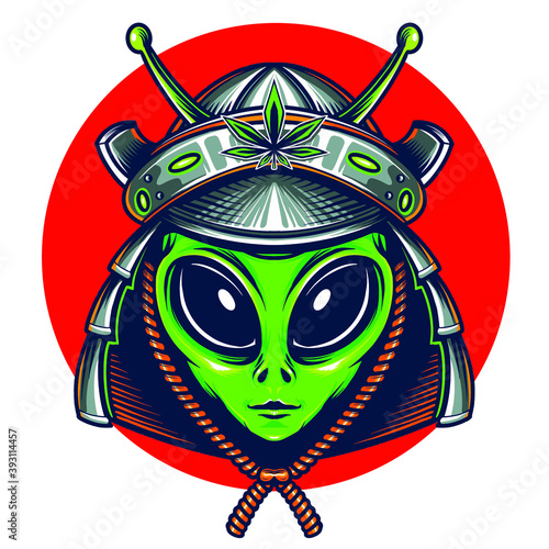 weed aliens concept for t-shirt design