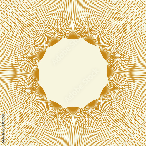 guilloche flowers frame gold ivory