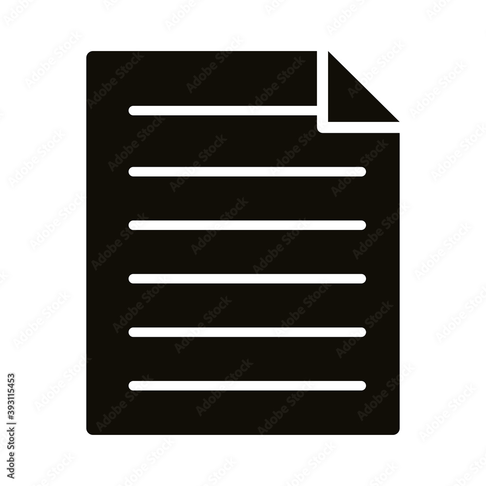 paper document silhouette style icon paper document silhouette style icon