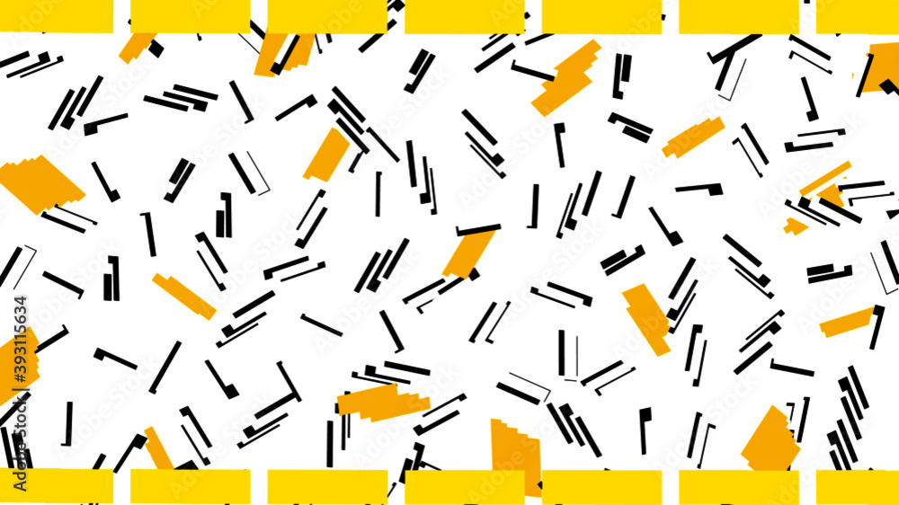 Geometric abstract memphis style texture pattern. Yellow, black and white modern hipster vector design of random icons in frame, wallpaper or banner vector illustration design Geometric abstract memphis style texture pattern. Yellow, black and white modern hipster vector design of random icons in frame, wallpaper or banner vector illustration design