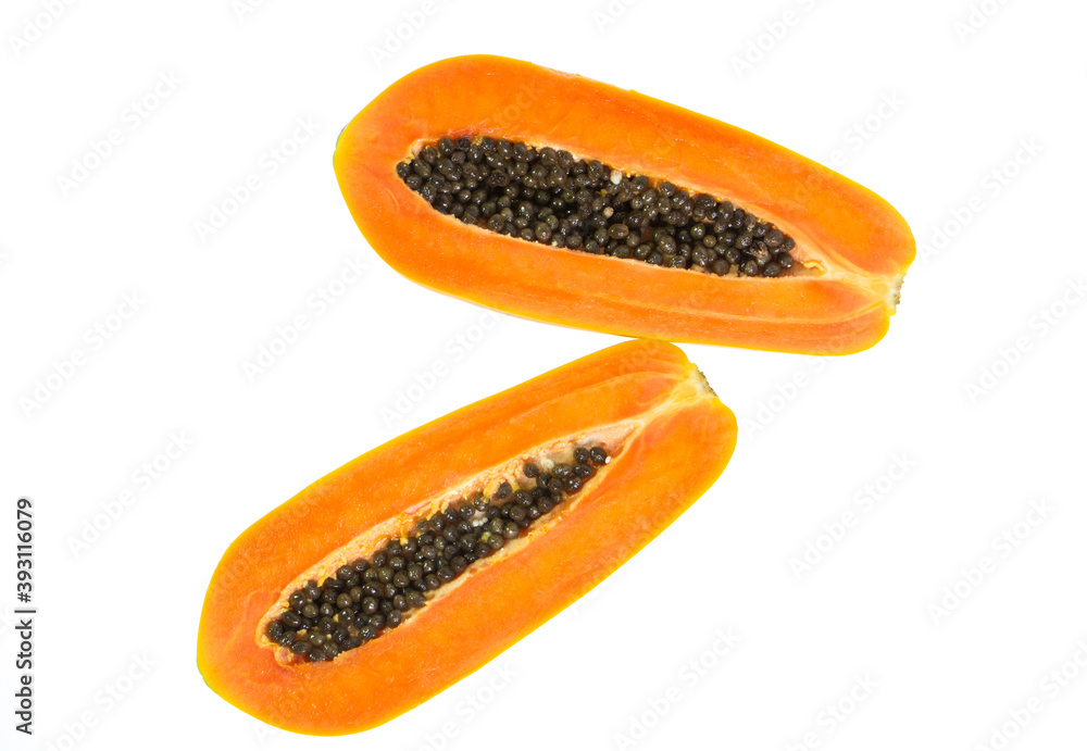 papaya isolated on white papaya isolated on white