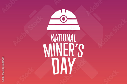 National Miners Day. December 6. Holiday concept. Template for background, banner, card, poster with text inscription. Vector EPS10 illustration.
