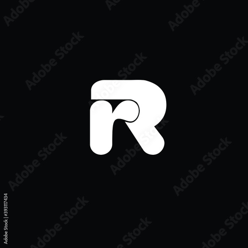 Fototapeta Naklejka Na Ścianę i Meble -  Creative Professional Trendy and Minimal Letter R RR Logo Design in Black and Gold Color, Initial Based Alphabet Icon Logo in Editable Vector Format