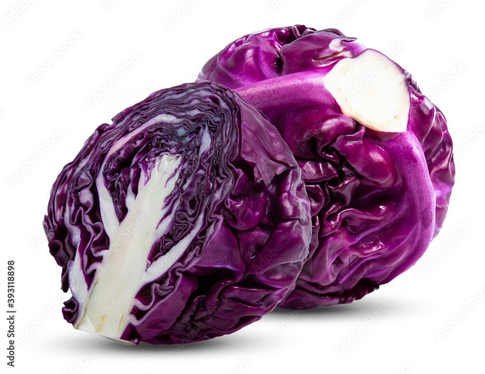 Obraz premium red cabbage isolated on white background