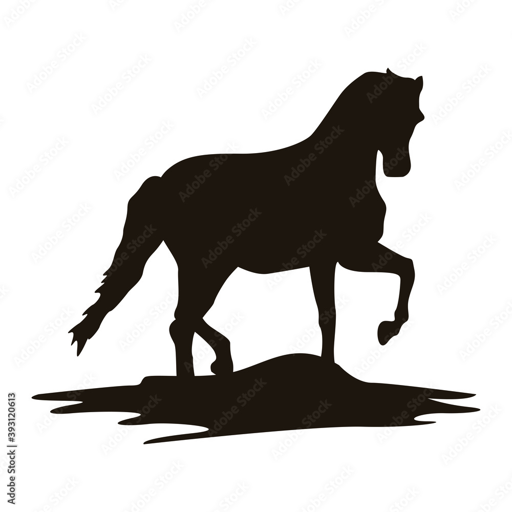 Fototapeta premium horse animal walking silhouette figure icon
