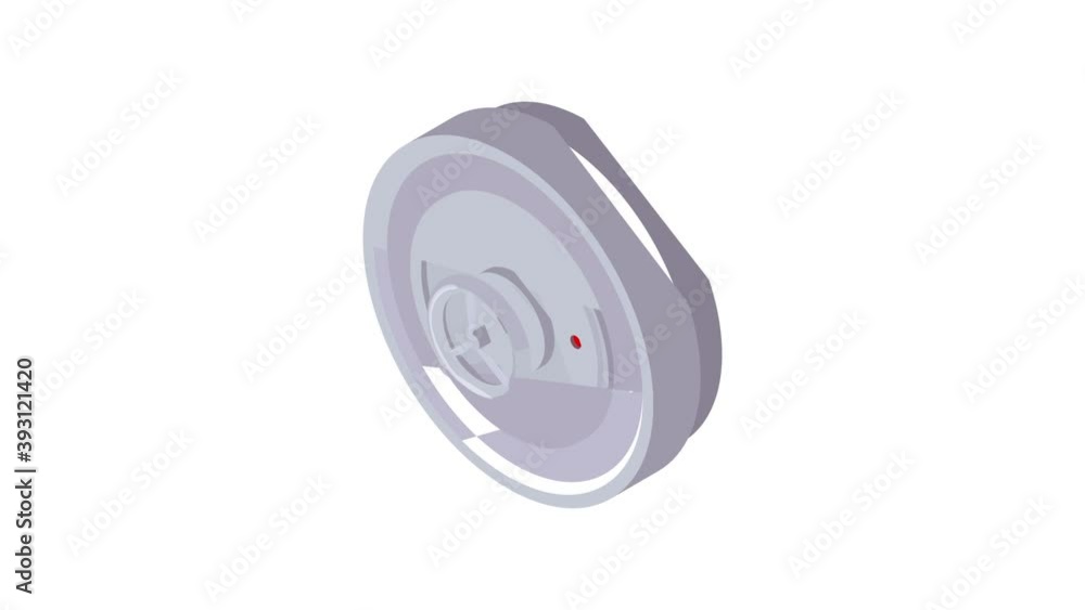 Round door safe animation of cartoon icon on white background Round door safe animation of cartoon icon on white background