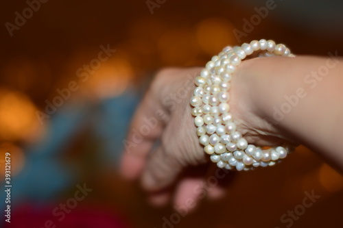 women's hand with a bracelet