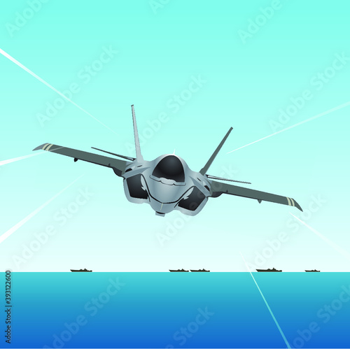 A rocket-mounted fighter attacks the enemy.