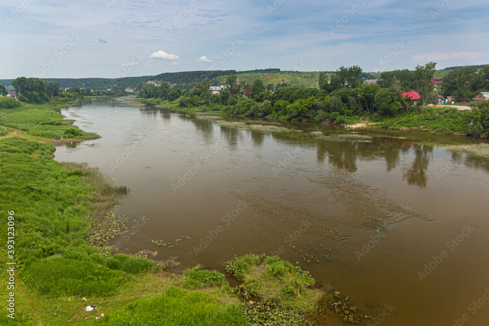 Sylva river in Kungur town, Russia