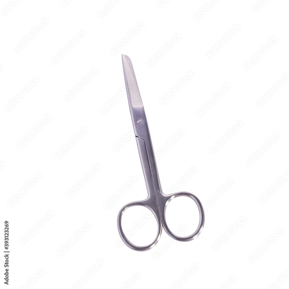 surgical instrument sharp-pointed scissors, isolate on white background surgical instrument sharp-pointed scissors, isolate on white background