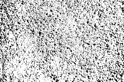 Grunge texture. Abstract distress pattern. Black rough flecks on white background for effect overlay. Dirty decay. Worn weathered texture. Rustic old particles patterns. Mottled backdrop. Vector