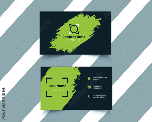 Modern business card design template with vector background