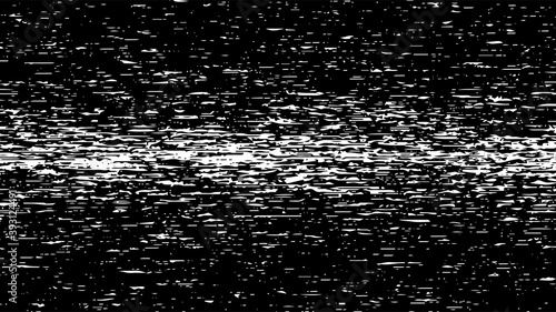 Abstract glitch background. Halftone pattern with noise effect. Broken computer code. Black vector texture.
