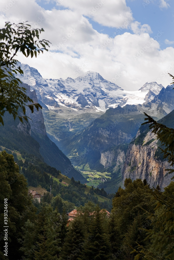 The Breithorn above the head of the spectacular Lauterbrunnen valley, Bernese Oberland, Switzerland