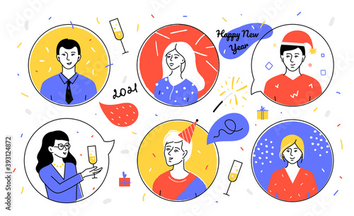Happy New Year 2021 - flat design style illustration