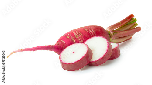 clipping path radish isolated on white background