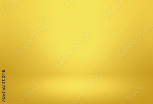 Gold, yellow empty room studio gradient used for background and display your product.