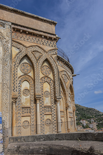 Obraz na plátně Fragment of Roman Catholic Cathedral of Monreale (or Duomo di Monreale, 1267) near Palermo; one of greatest extant examples of Norman architecture