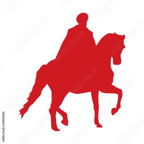 turkey soldier in horse walking silhouette icon