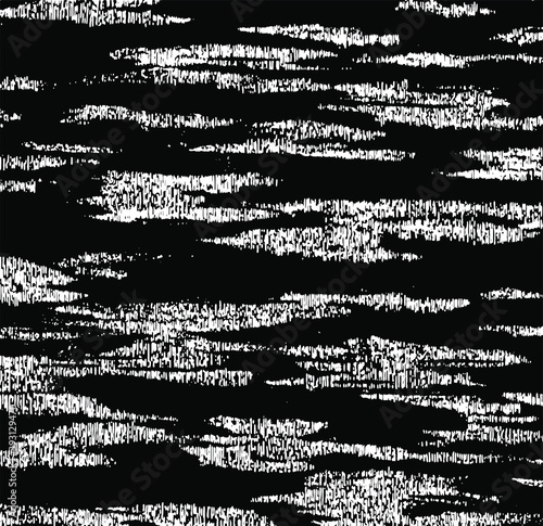 Wavy background. Black and white grainy dotwork design. Pointillism pattern. Stippled vector illustration.