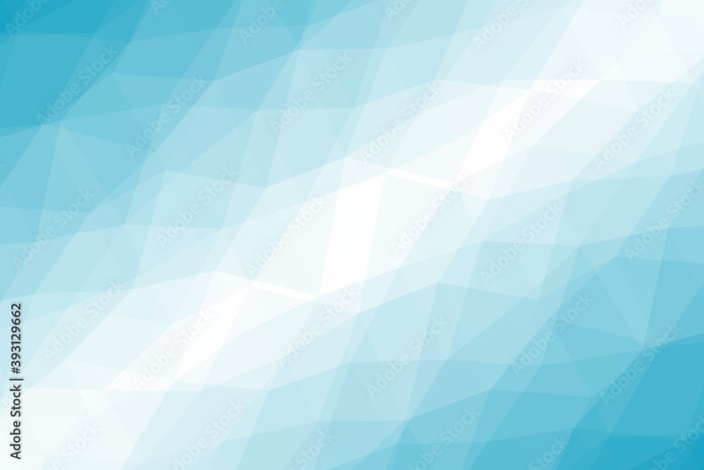 Fototapeta premium Blue winter low-poly banner. Vector 3D design template. Geometric background with ice texture.
