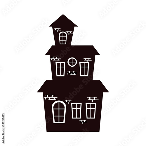 halloween haunted house building silhouette