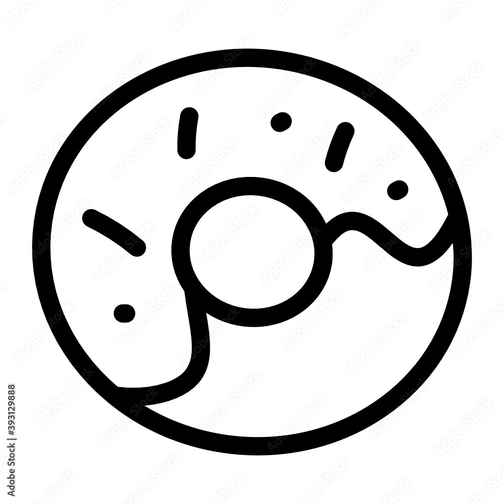 Fototapeta premium A sweet doughnut vector in modern filled style 