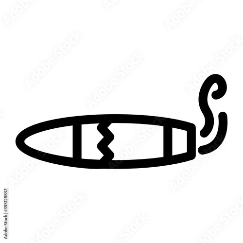 
Smoking substance, cigar in modern filled style 
