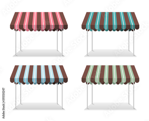Template shopping stand or blue booth vector illustration EPS10.
