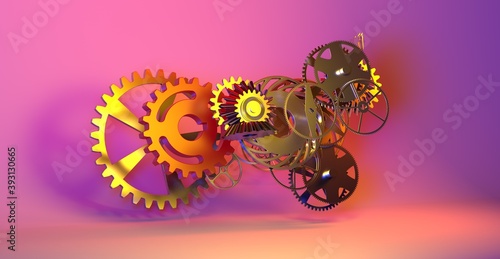 Wallpaper Mural gear connectipn technology concept 3d Torontodigital.ca