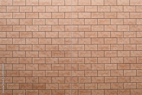Regular rectangular terracotta tiles for exterior wall cladding. Background and texture