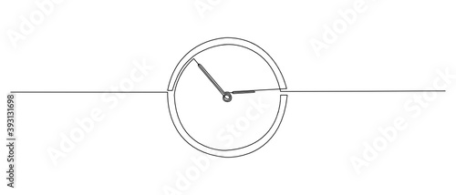 Continuous line drawing of Clock.