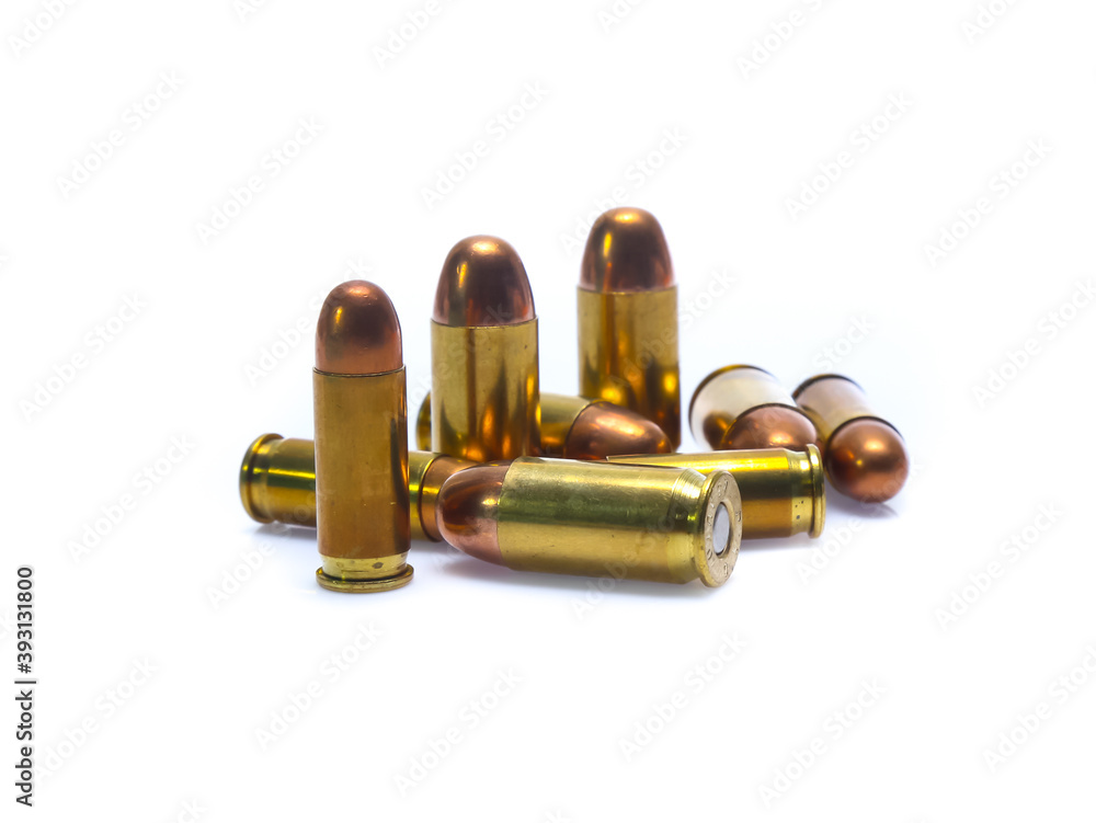 cartridges of .45 ACP pistols ammo isolated cartridges of .45 ACP pistols ammo isolated