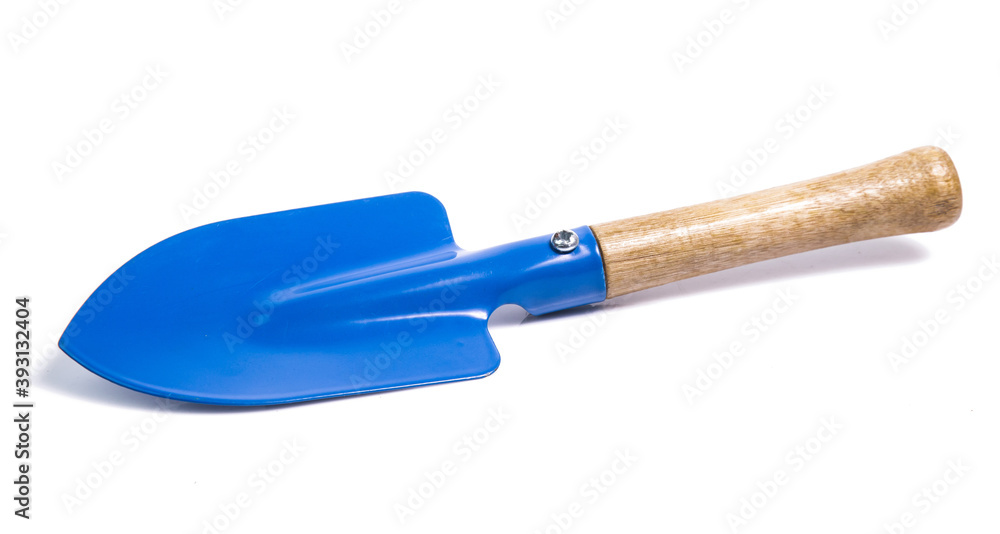 Garden tools shovel and fork isolated on white background