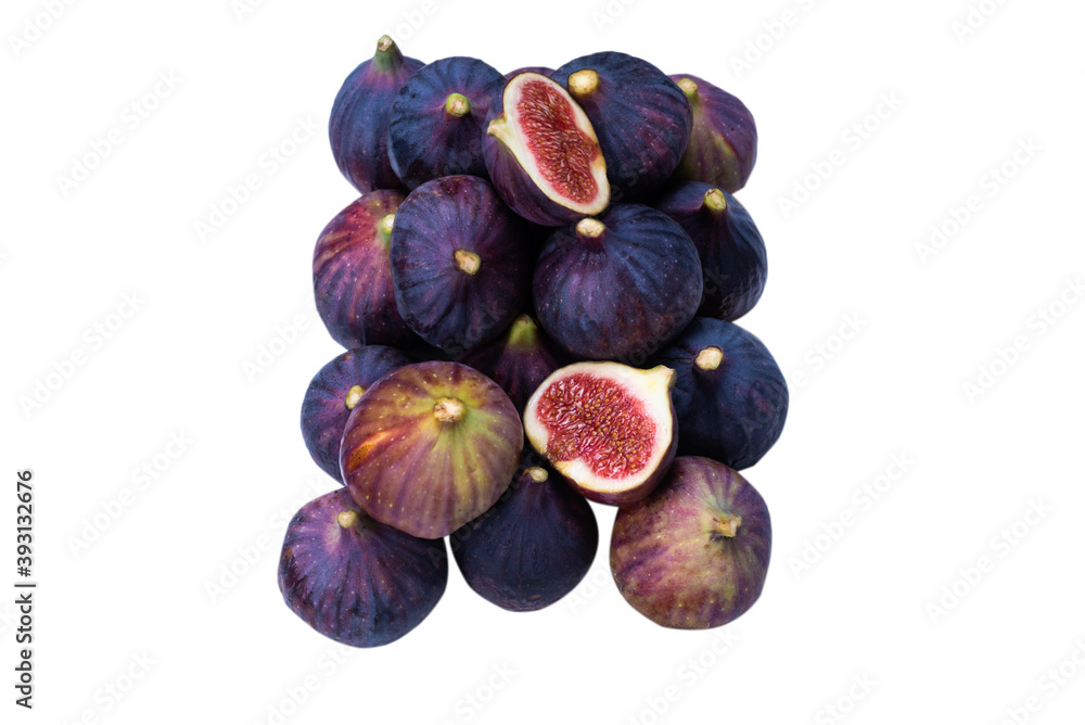 Fototapeta premium Tasty figs isolated on white background.