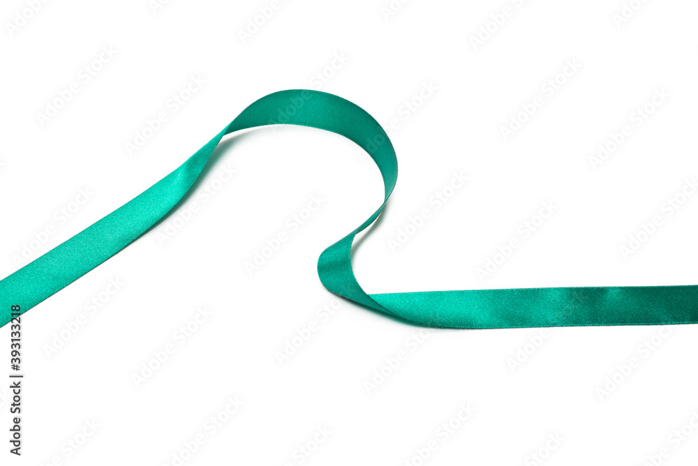 Green ribbon isolated on white background. Green ribbon isolated on white background.