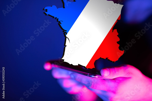 digital france map of the c...