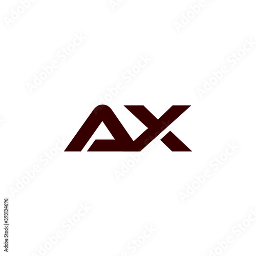 AX Logo Design Business Typography isolated on white background