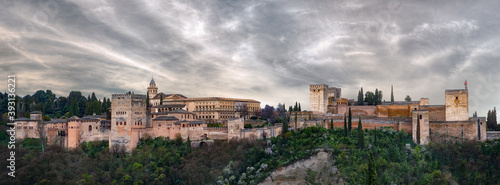 Beautiful shot of Alhambra Palace in Granada, Spain