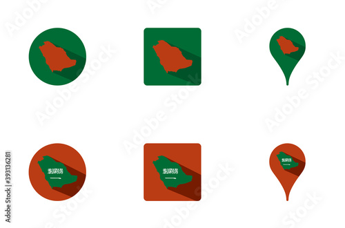 Set d'icônes de l'Arabie Saoudite - Flat design illustration