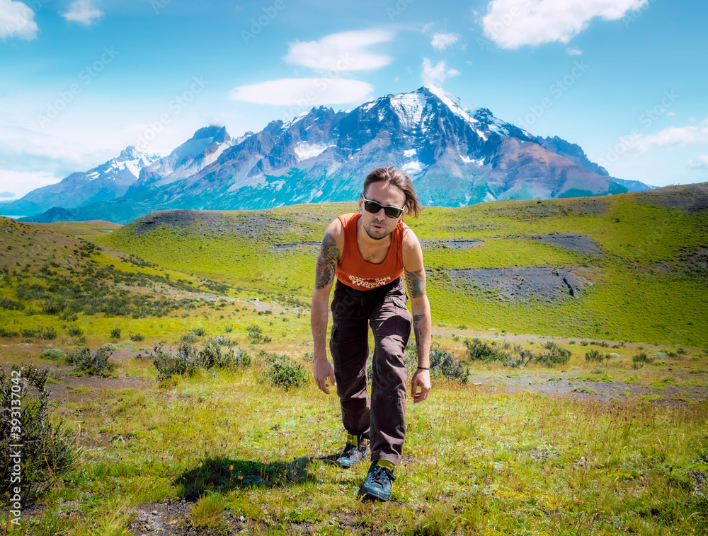 hiker in the mountains hiker in the mountains