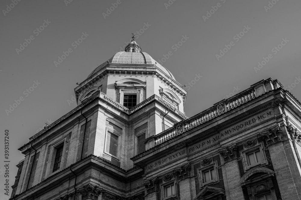 The architecture in black and white editing, Rome.
