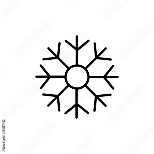 Snowflake line icon. Vector illustration isolated on the white background