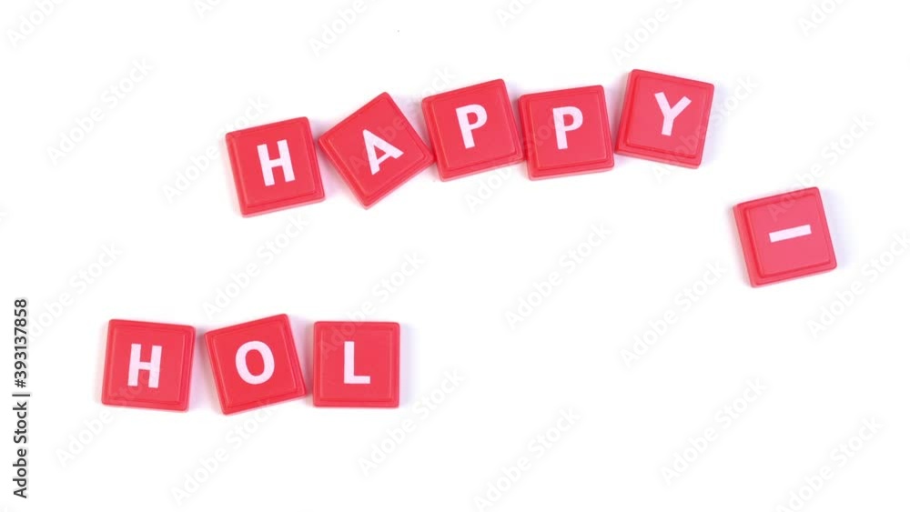Word Movie Serials - Happy Holiday block word isolated on white Word Movie Serials - Happy Holiday block word isolated on white