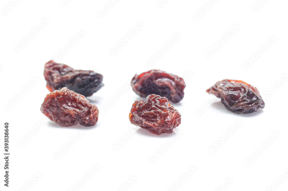 Organic dried Raisins isolated on white background Organic dried Raisins isolated on white background