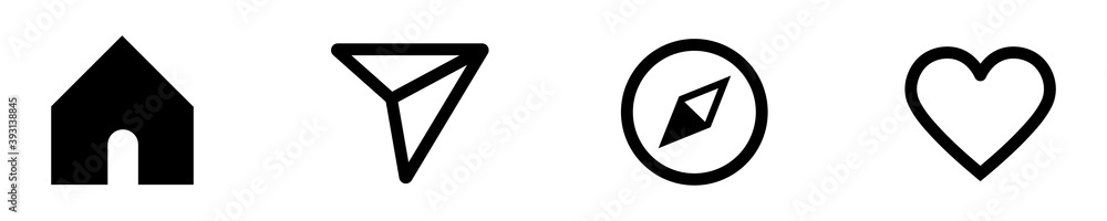 Set of Social media icon. Love, comment, share, home, like, heart isolated on white background. Vector illustration EPS 10 Set of Social media icon. Love, comment, share, home, like, heart isolated on white background. Vector illustration EPS 10