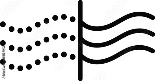 Air purifier. Air filter icon. Solid Particle Filter
