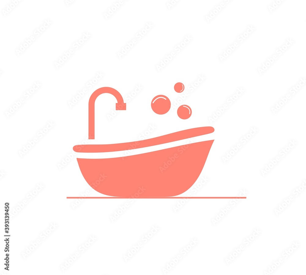 Bathtub icon on white background. trendy design template Bathtub icon on white background. trendy design template
